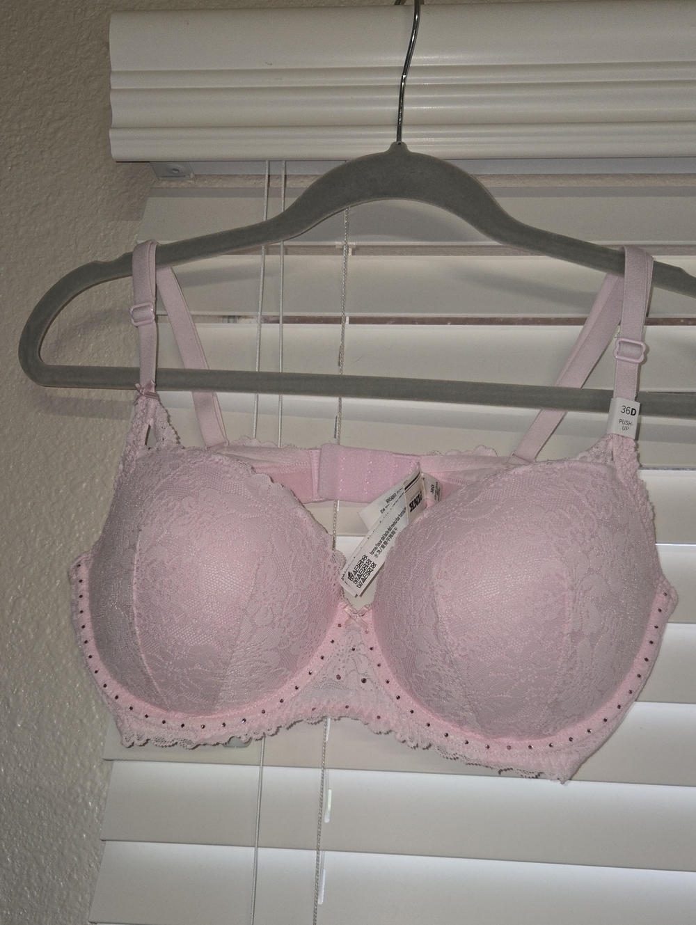 PINK Victoria's Secret Light Pink Lace Underwire Bra